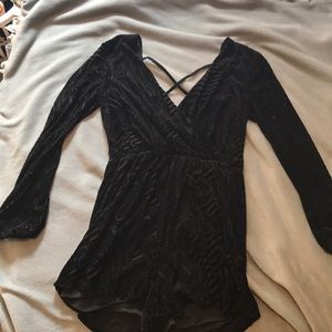 Black velvet romper